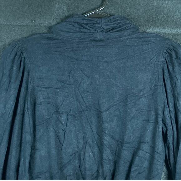 We The Free Womens Shirt Black Mock Neck Keyhole Cropped Long Sleeve XS - Picture 10 of 11